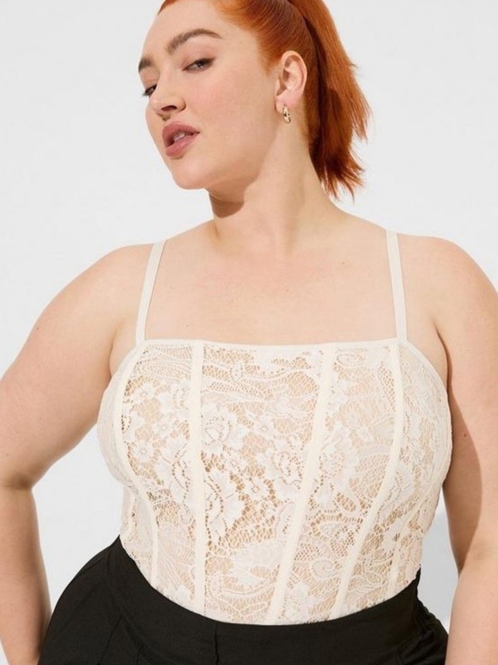 Torrid Lace Corset Crop Top Floral Lace Camisole